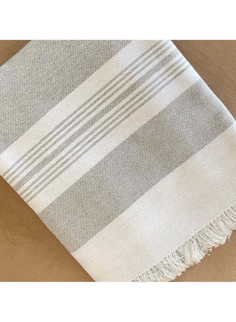 إنشز هوم غطاء كنبة رمادي بخطوط أنيقة متعدد الاستخدام  220*90 سم - Image 3